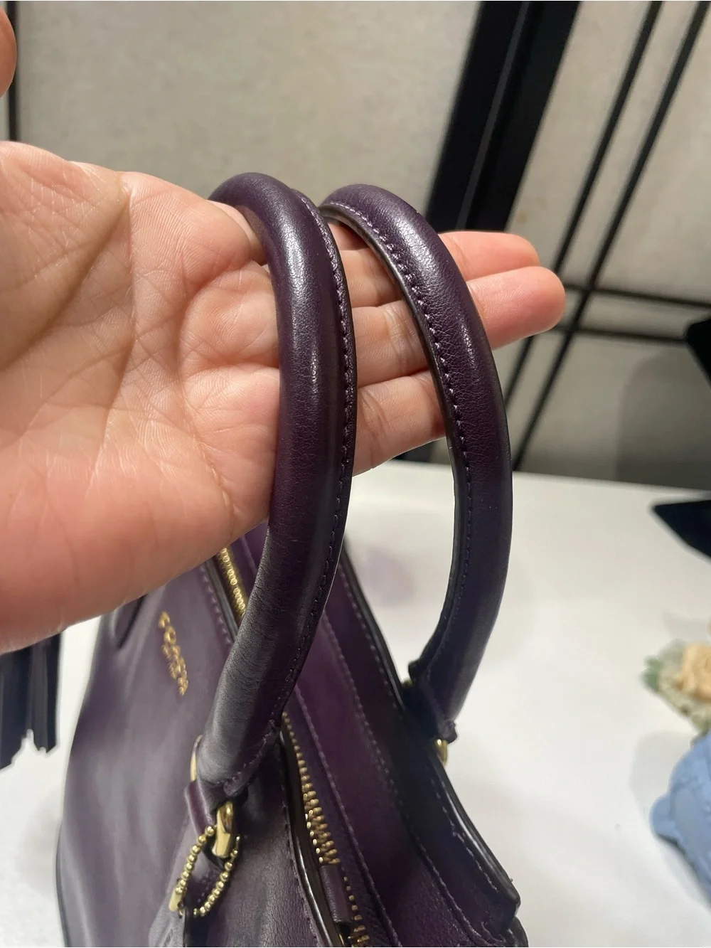 COACH Legacy Mini Tanner Purple Leather Crossbody Satchel Bag #48894